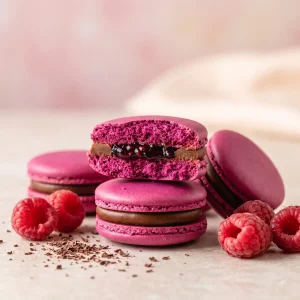 Raspberrry Jam Macrons